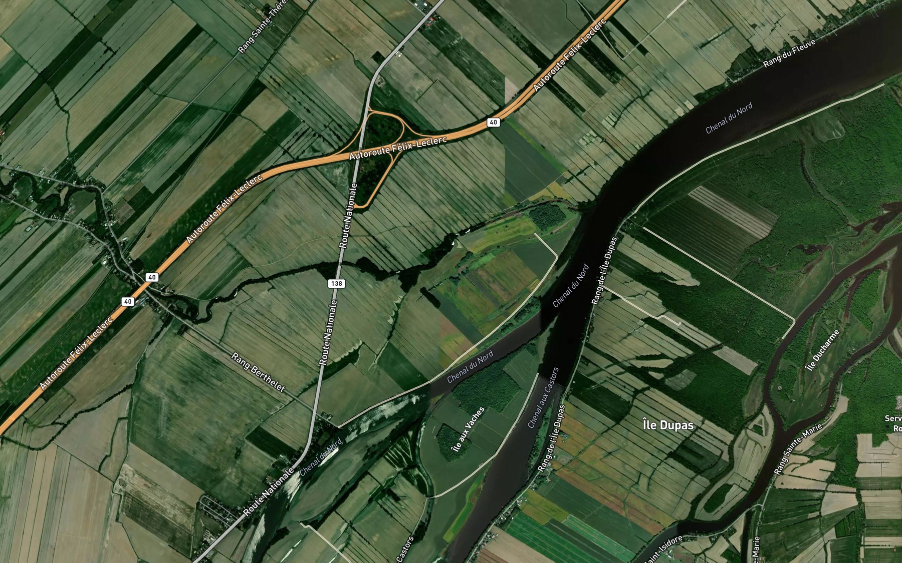 Satellite map of the Branche Sud