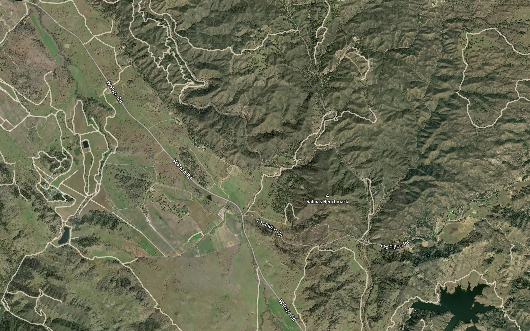 Satellite map of the Rinconada Creek