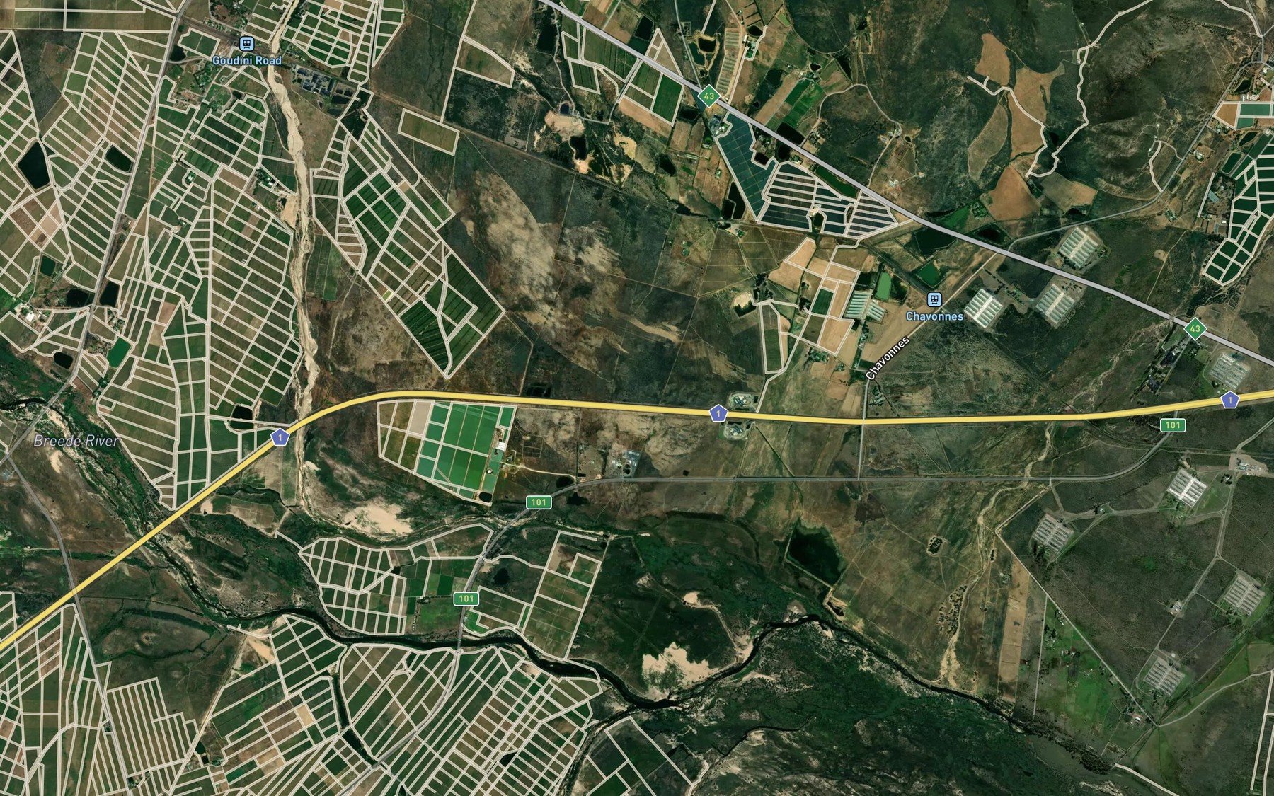 Satellite map of the Smalblaarivier