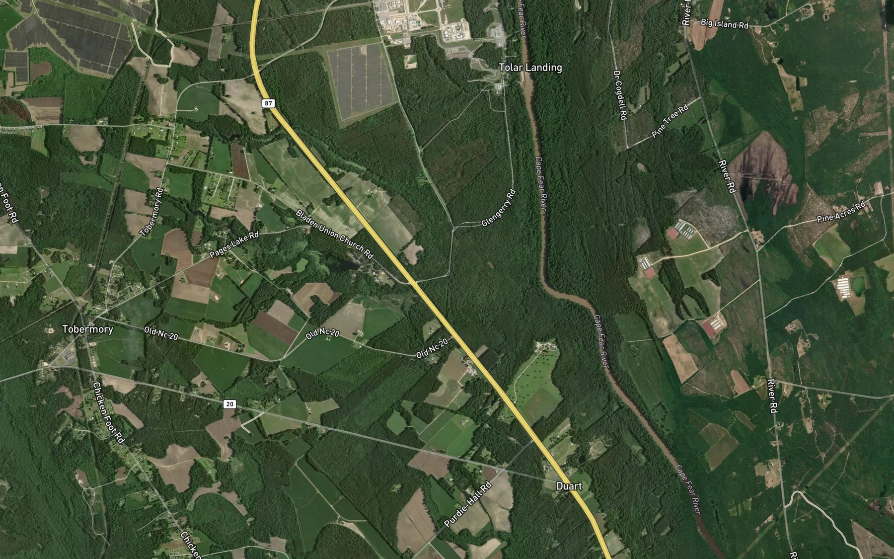 Satellite map of the Mines Creek