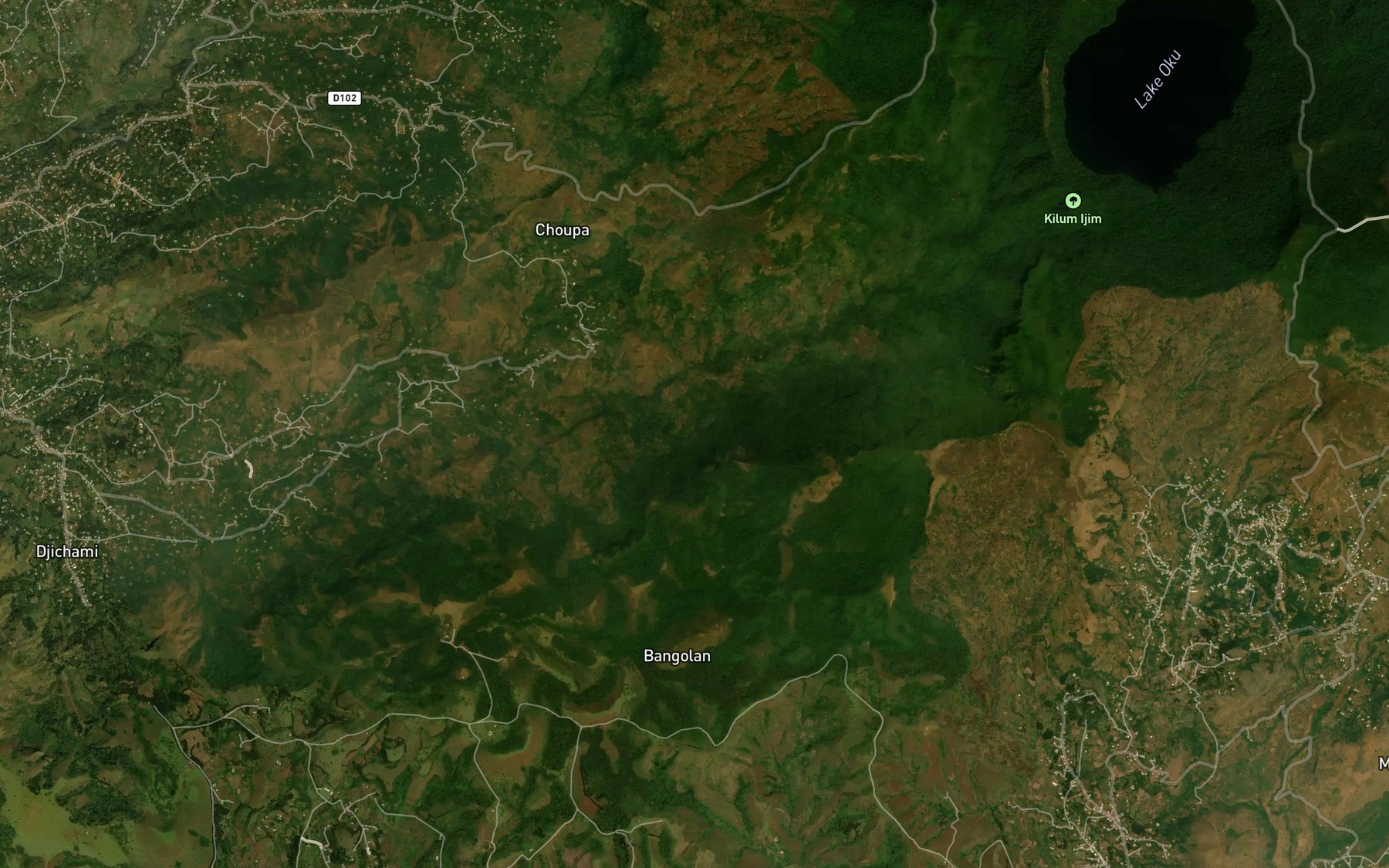 Satellite map of the Lake Oku