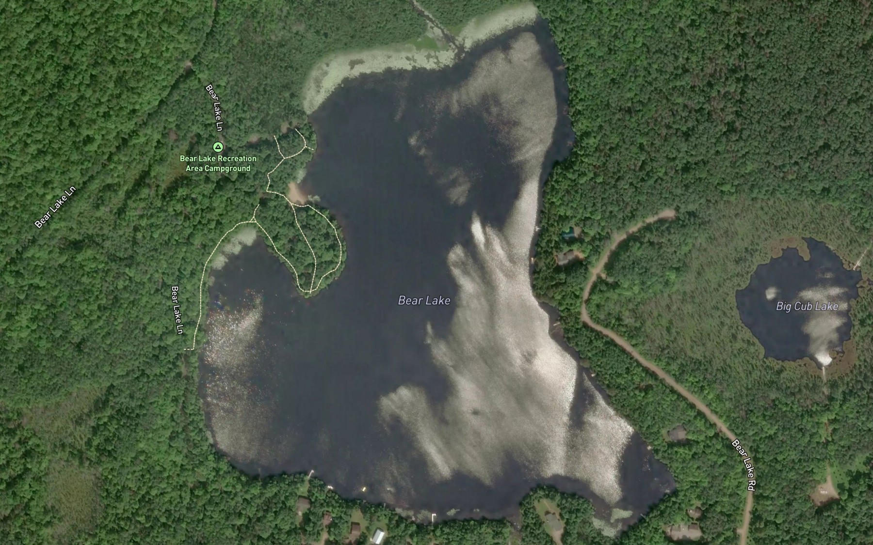 Satellite map of the Bear Lake
