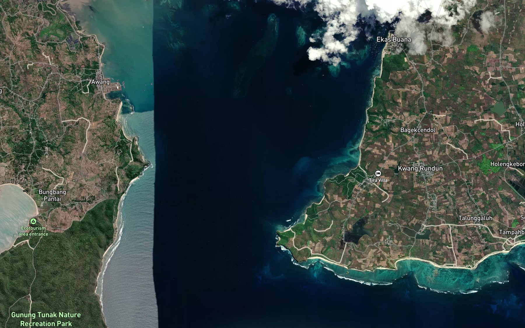 Satellite map of the Teluk Ekas