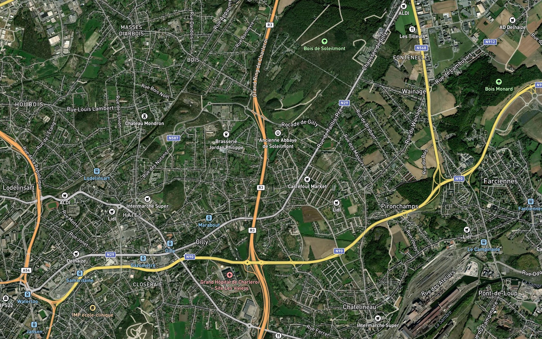Satellite map of the Gominroux