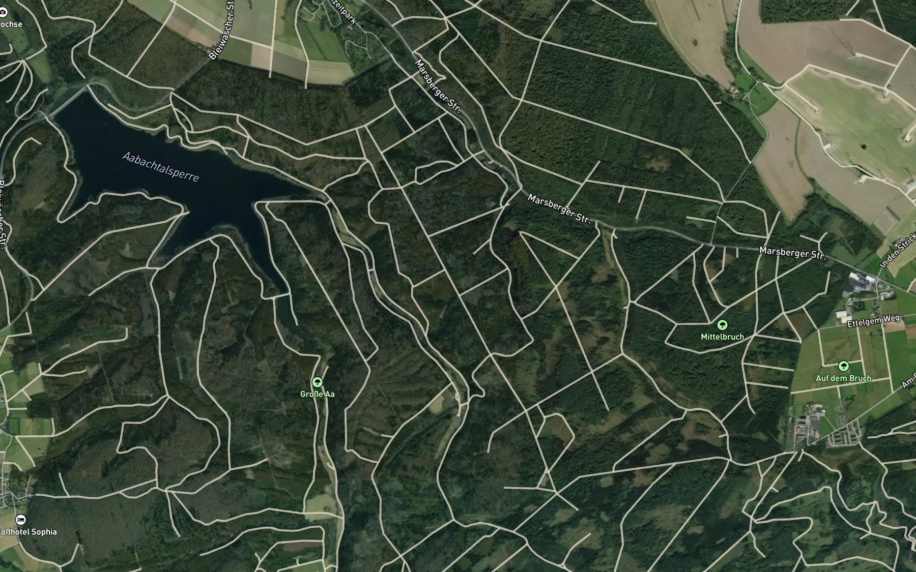 Satellite map of the Karbach