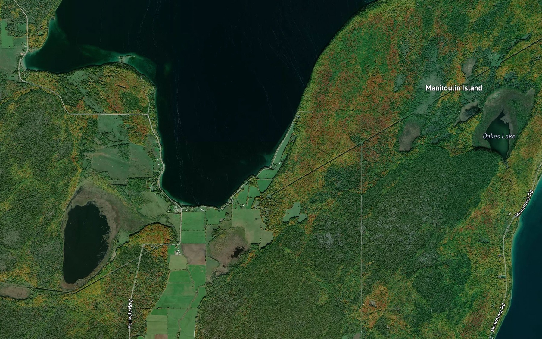 Satellite map of the Spring Bay