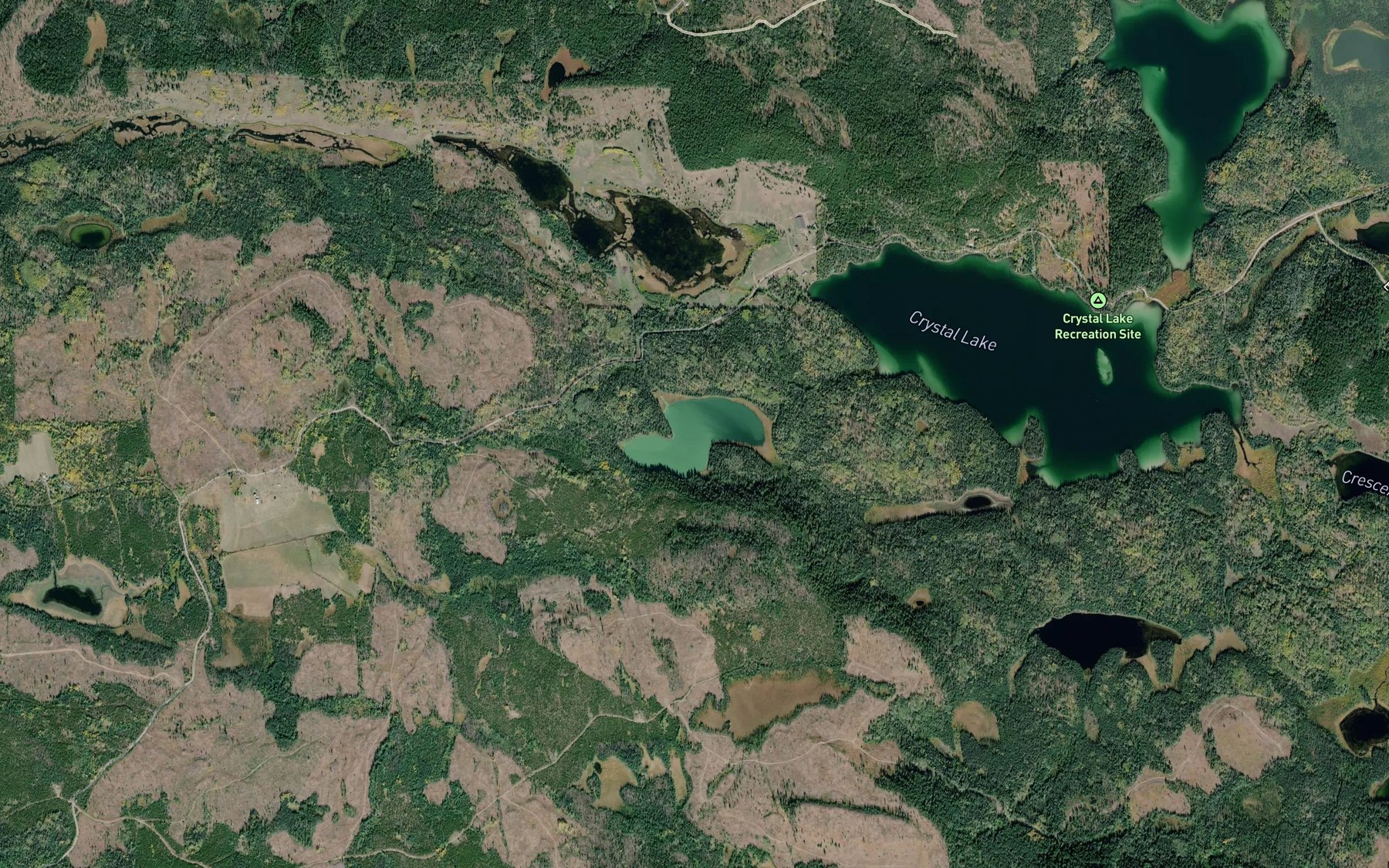 Satellite map of the Raspberry Lake