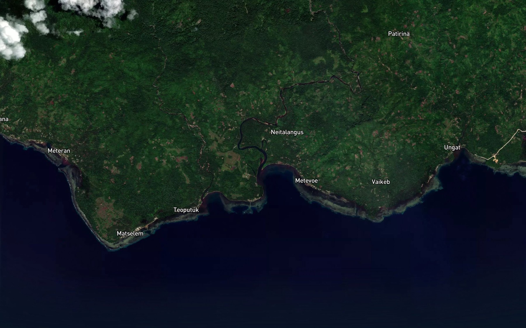 Satellite map of the Woi River