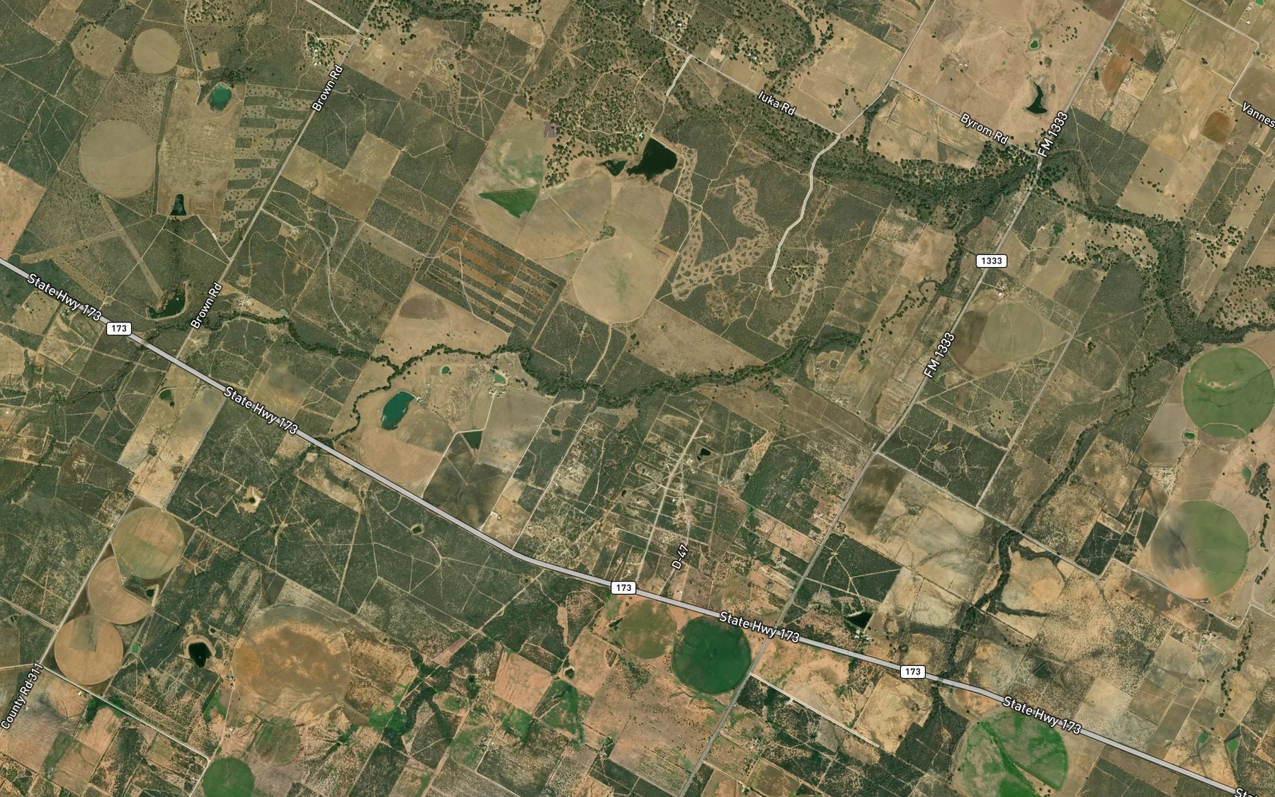 Satellite map of the Willow Creek
