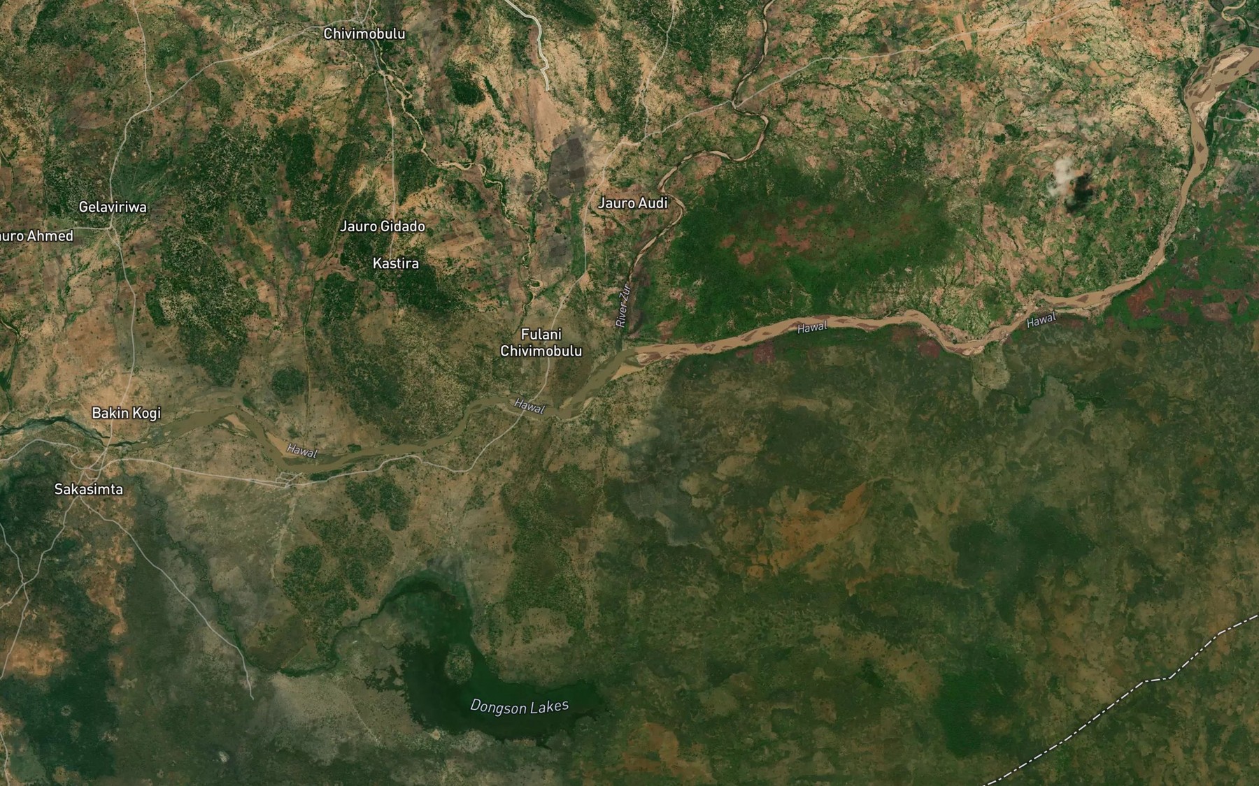 Satellite map of the River Zur