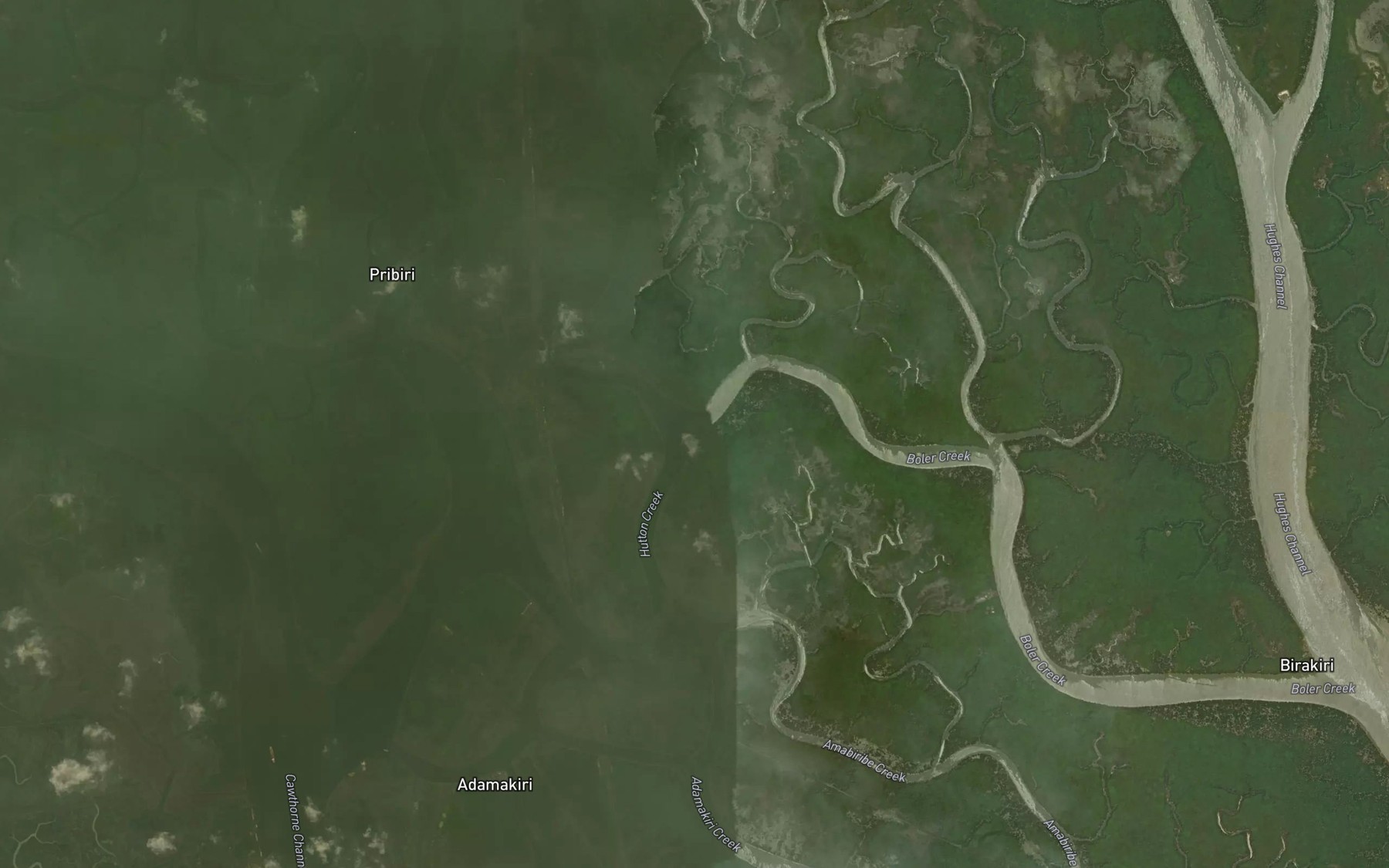 Satellite map of the Biemekiri Creek