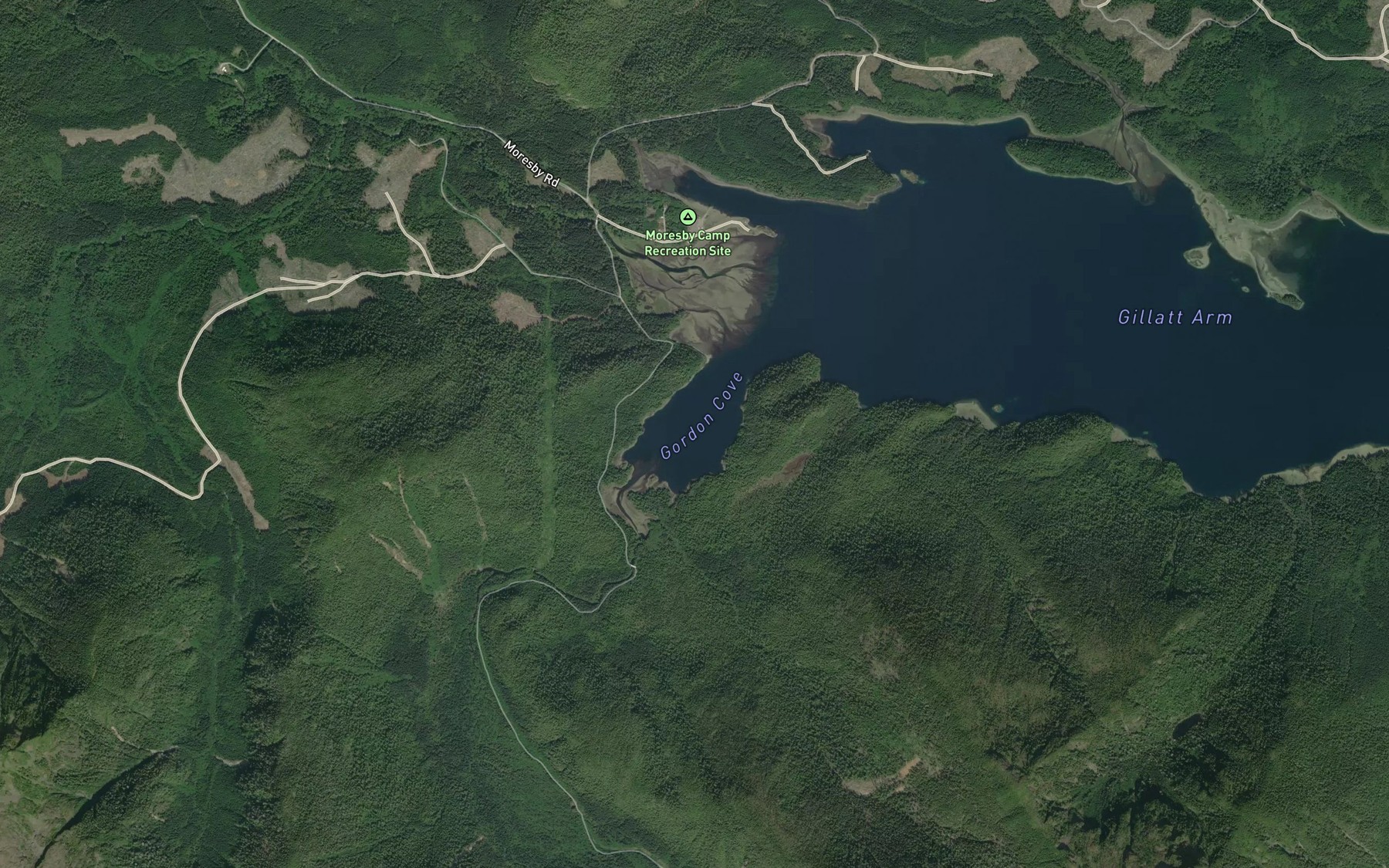 Satellite map of the Gordon Cove