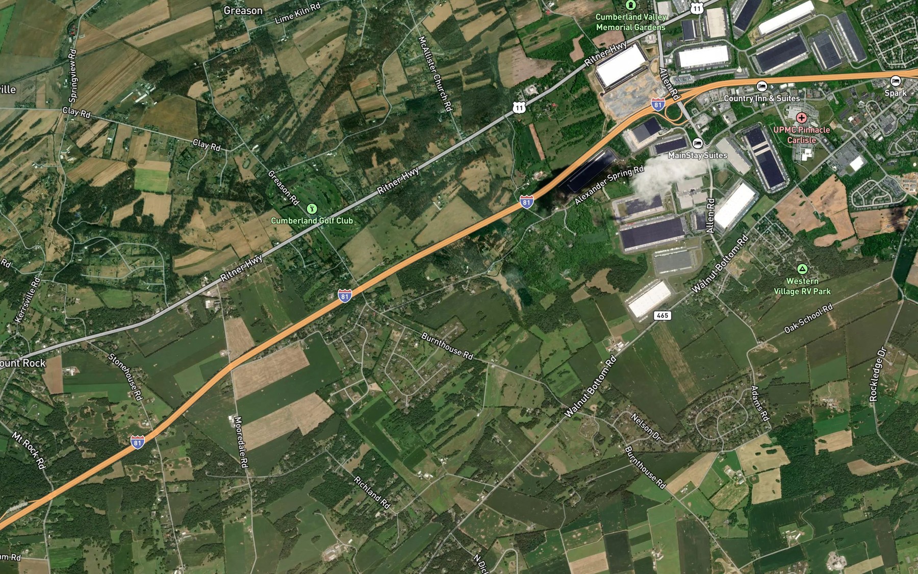 Satellite map of the Alexander Spring