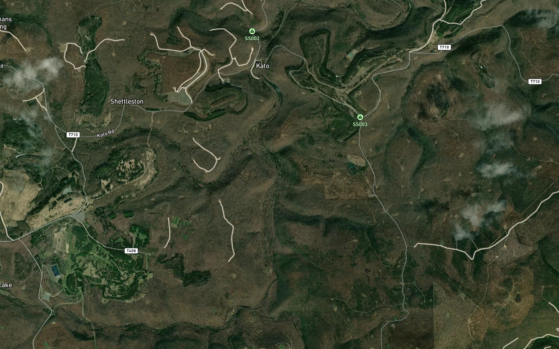 Satellite map of the Rock Run