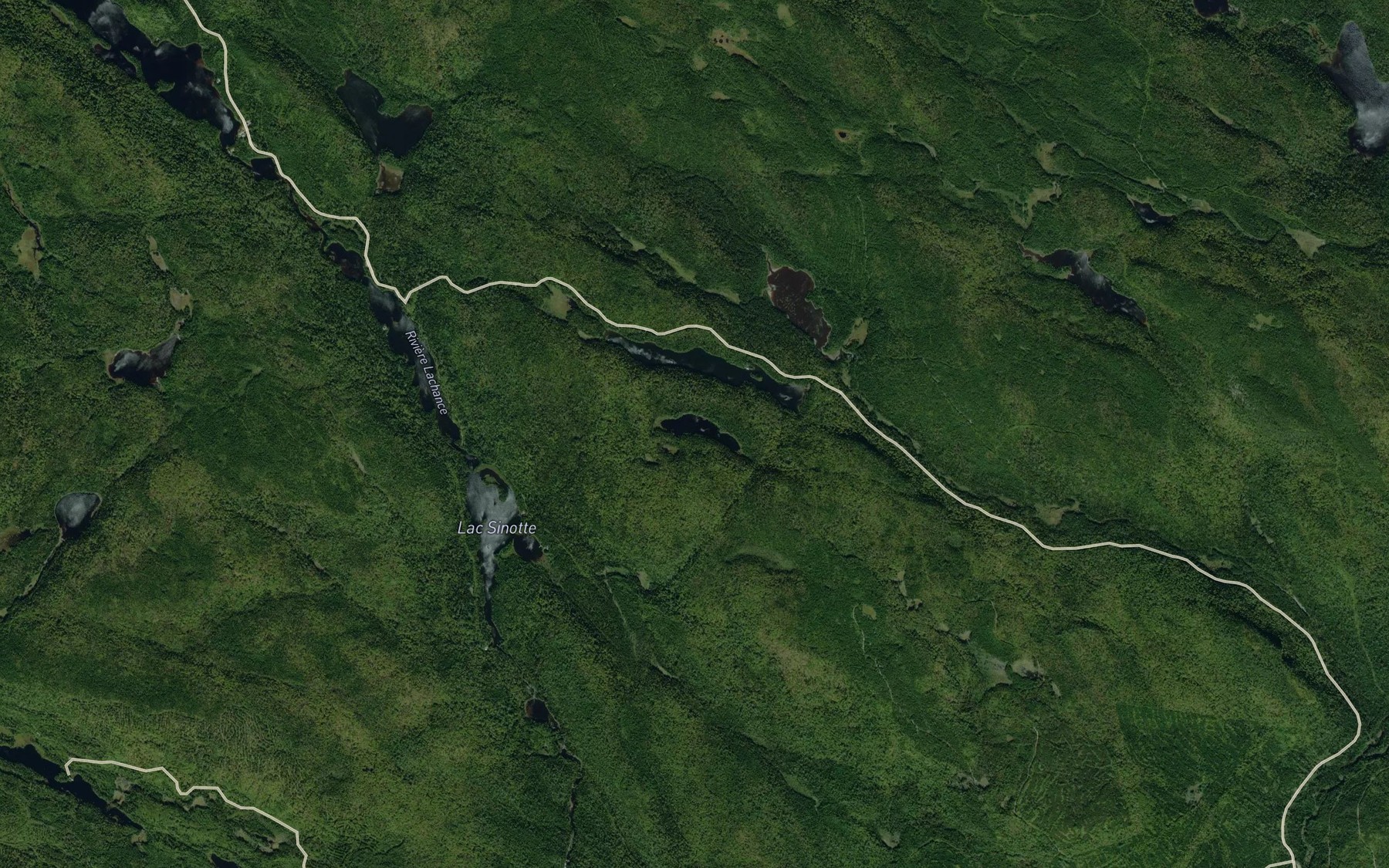 Satellite map of the Lac Bretelle