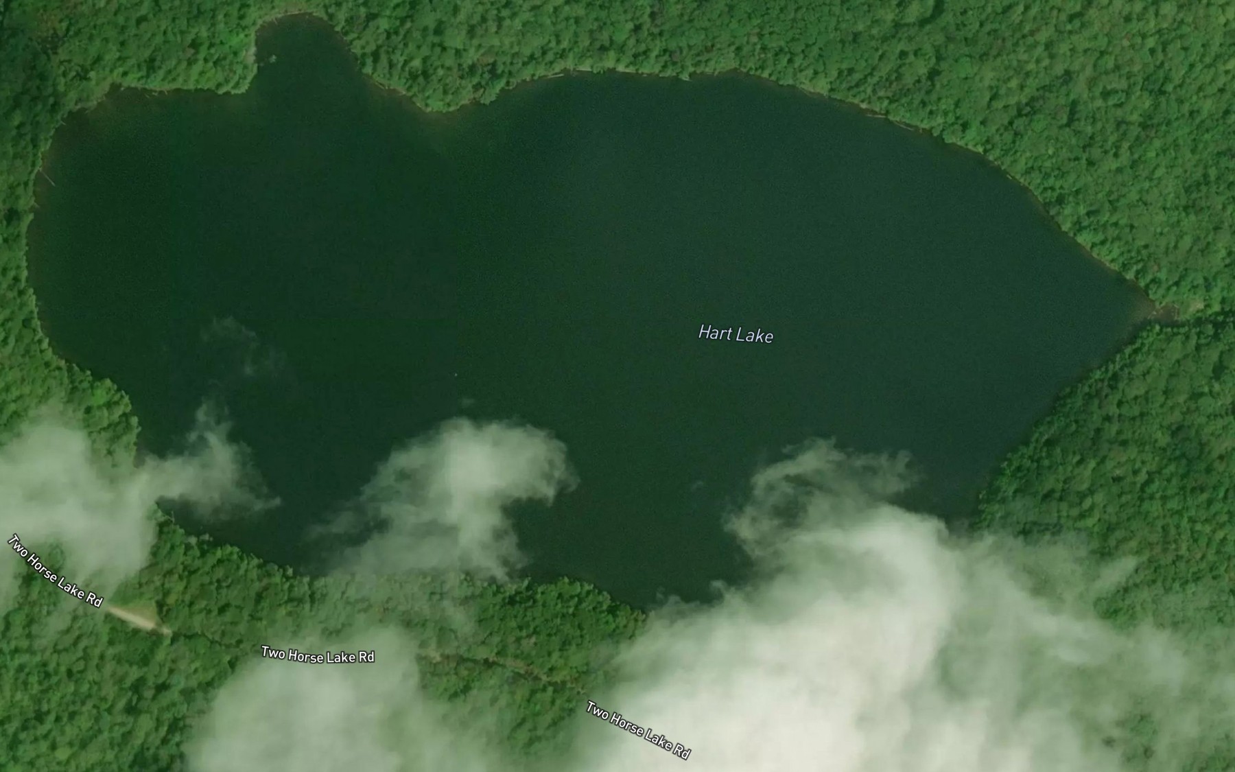 Satellite map of the Hart Lake