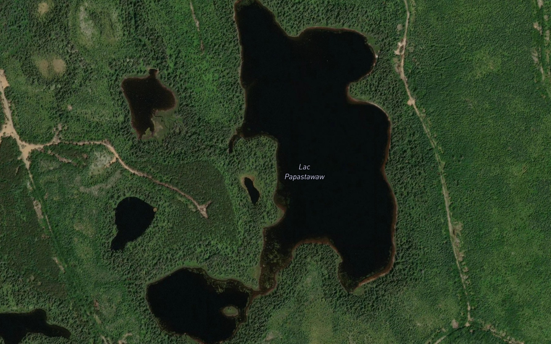 Satellite map of the Lac Papastawaw