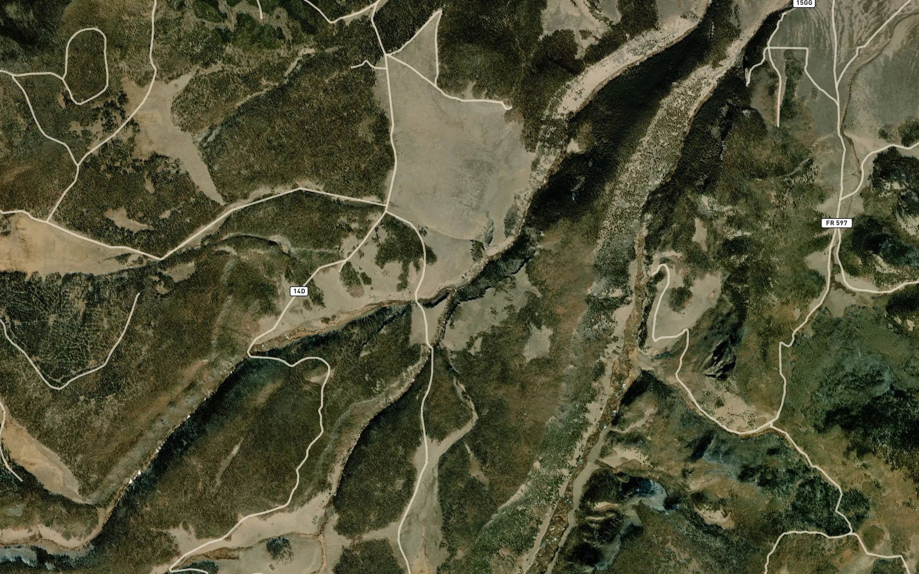 Satellite map of the Chavez Creek