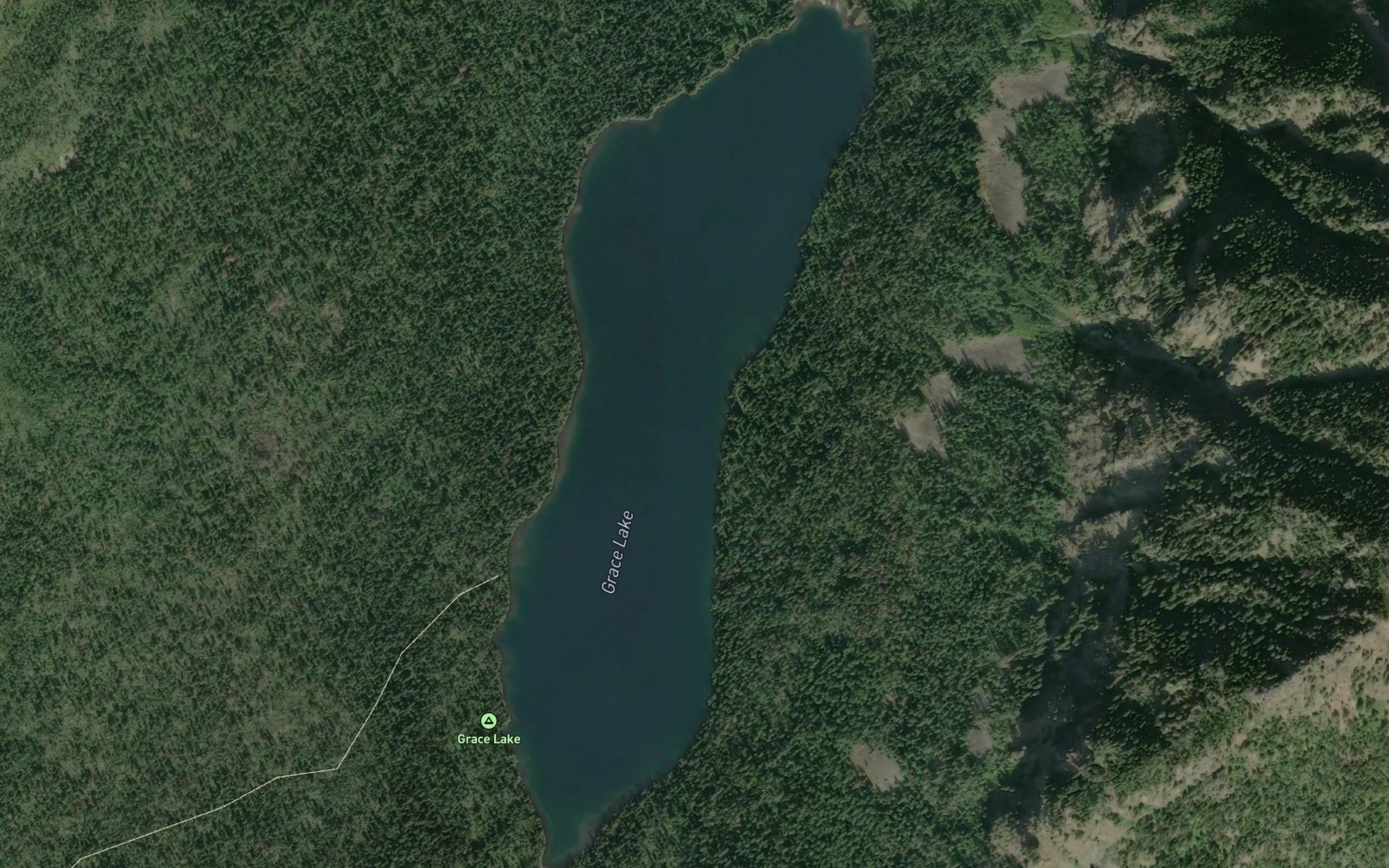 Satellite map of the Grace Lake