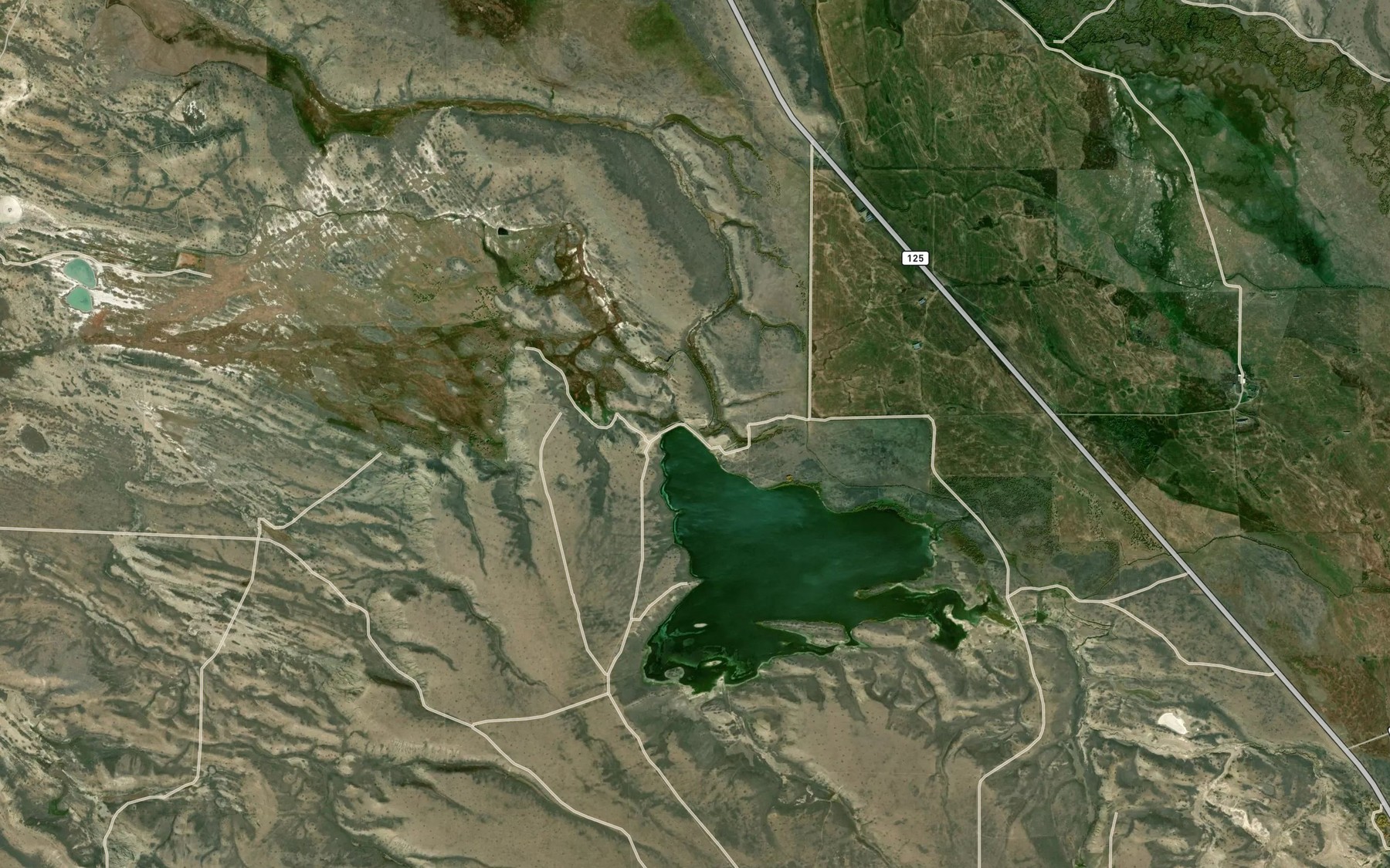 Satellite map of the MacFarlane Reservoir
