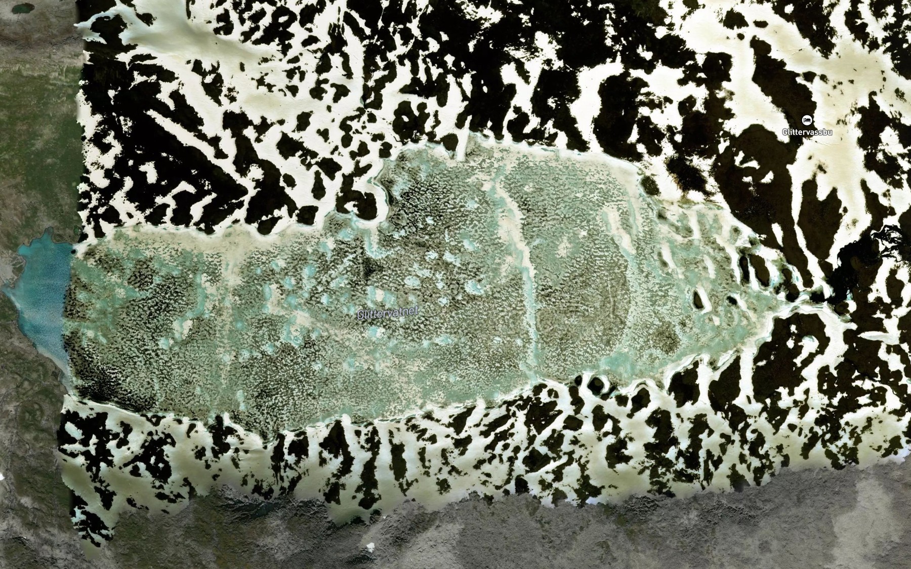 Satellite map of the Glittervatnet