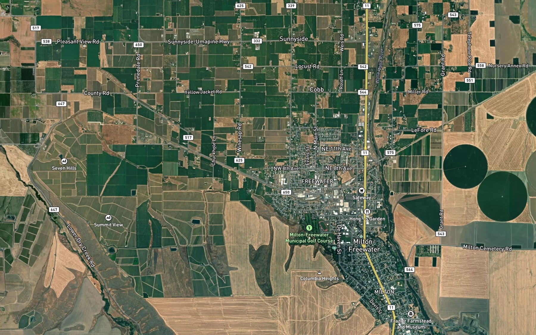 Satellite map of the Pleasant View Canal