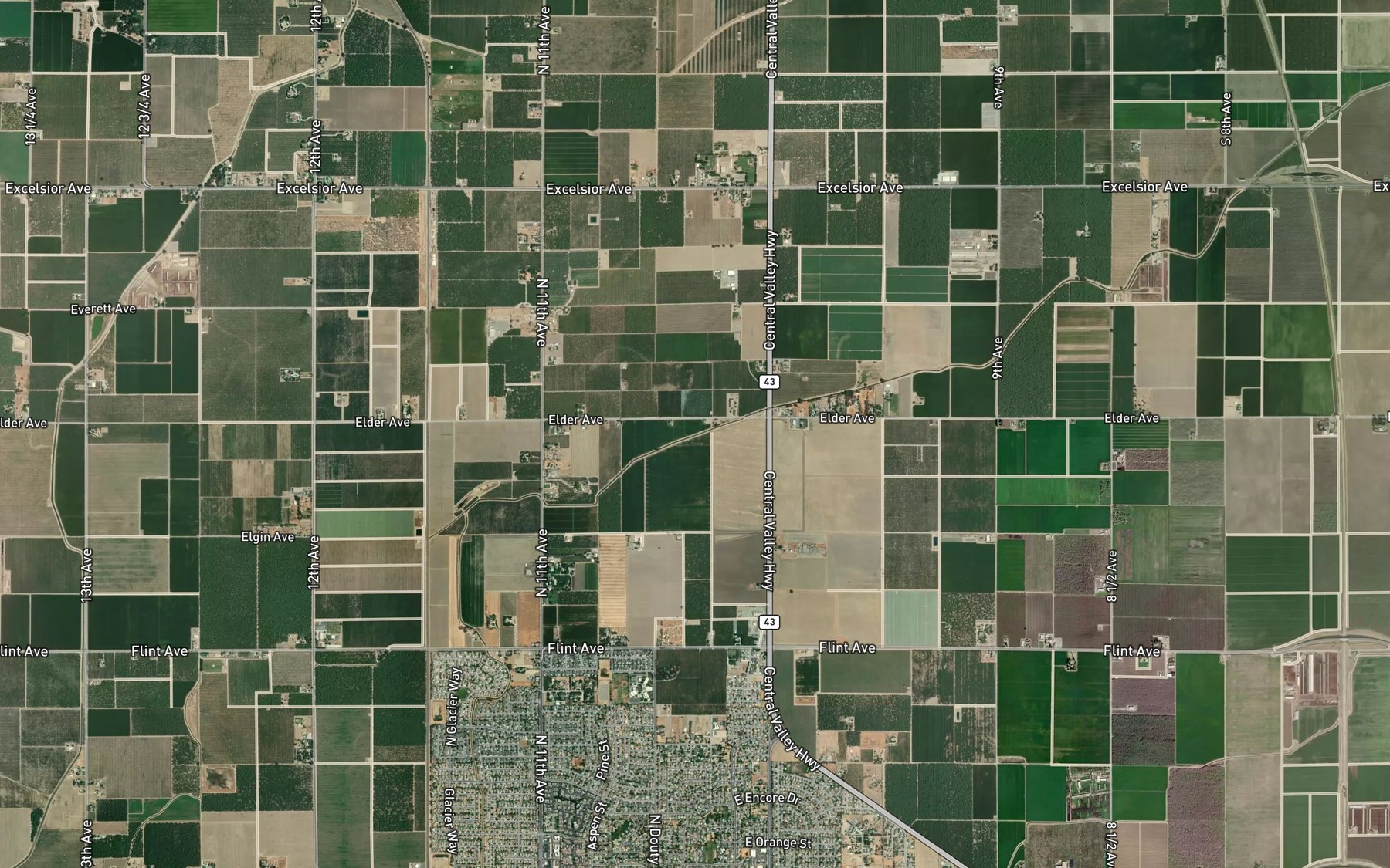 Satellite map of the Peoples Ditch