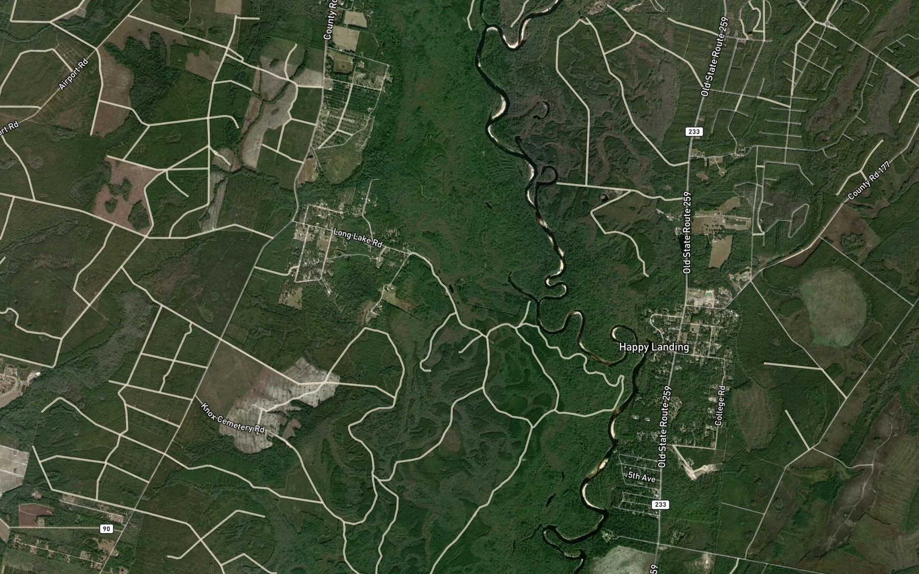 Satellite map of the Gator Lake