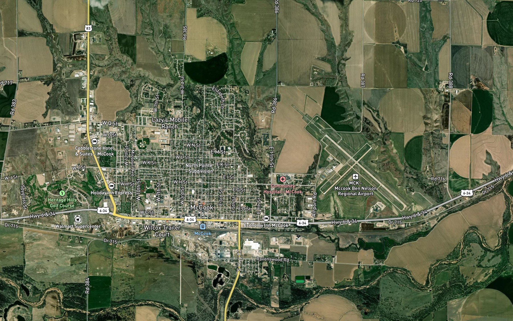 Satellite map of the West Kelley Creek