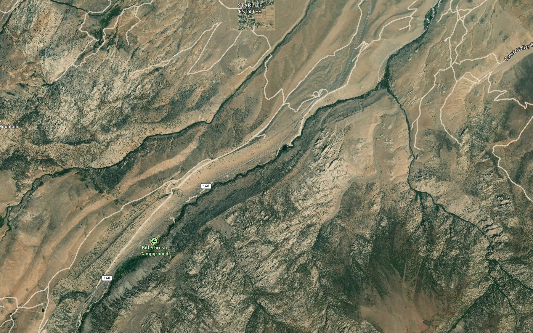 Satellite map of the Egypt Creek