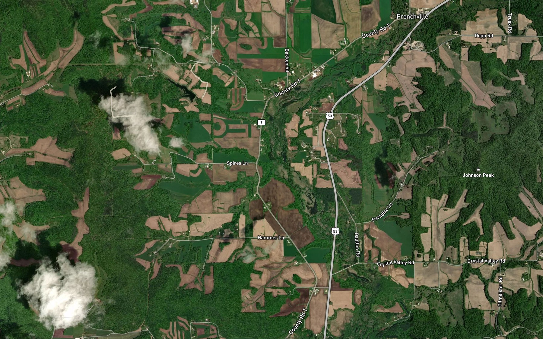 Satellite map of the Mais Creek