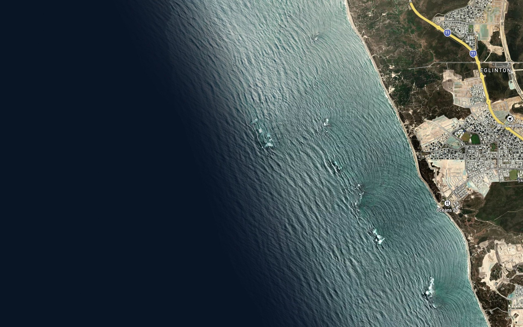 Satellite map of the Hugill Reef