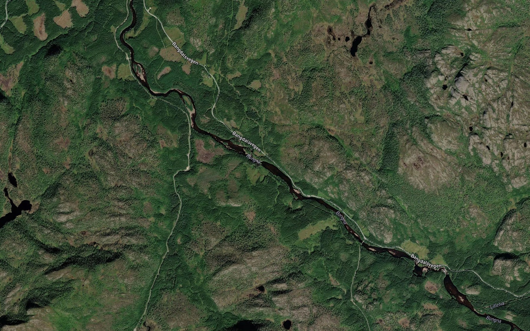 Satellite map of the Strandfossen