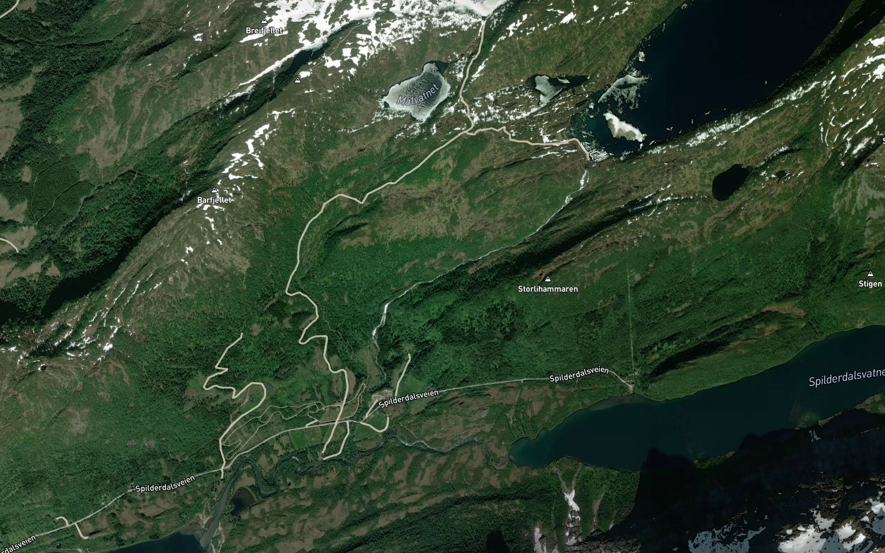 Satellite map of the Lysvassaga