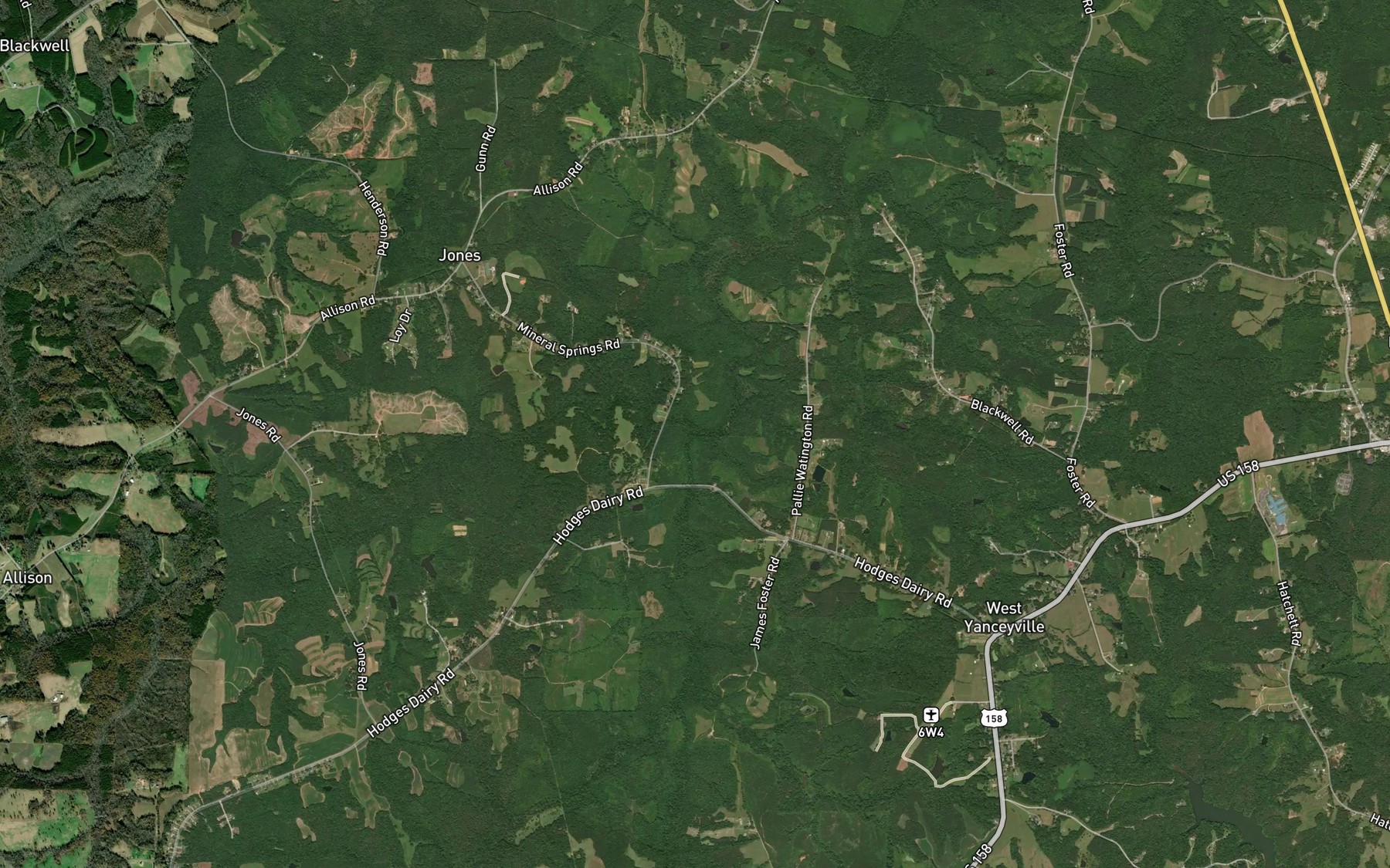 Satellite map of the West Prong Moon Creek