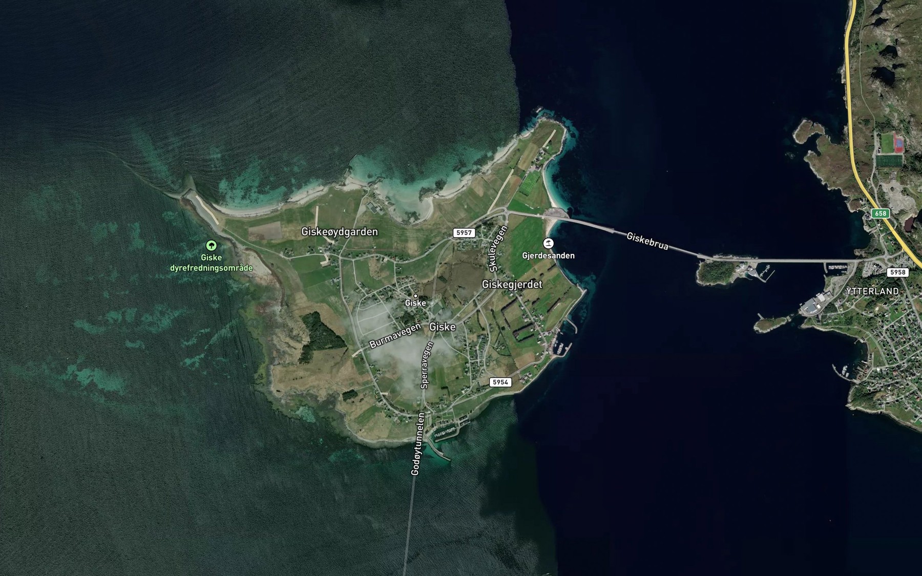 Satellite map of the Langeleia