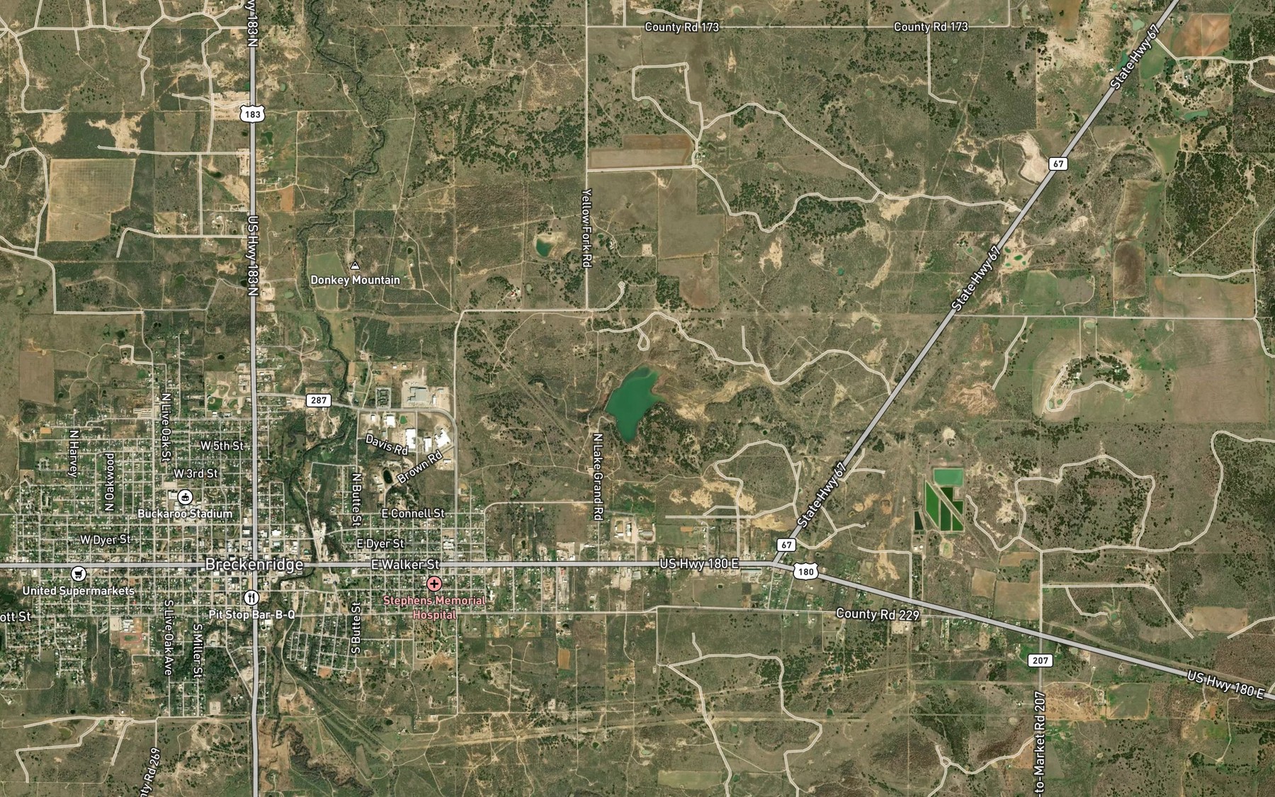 Satellite map of the Grand Lake