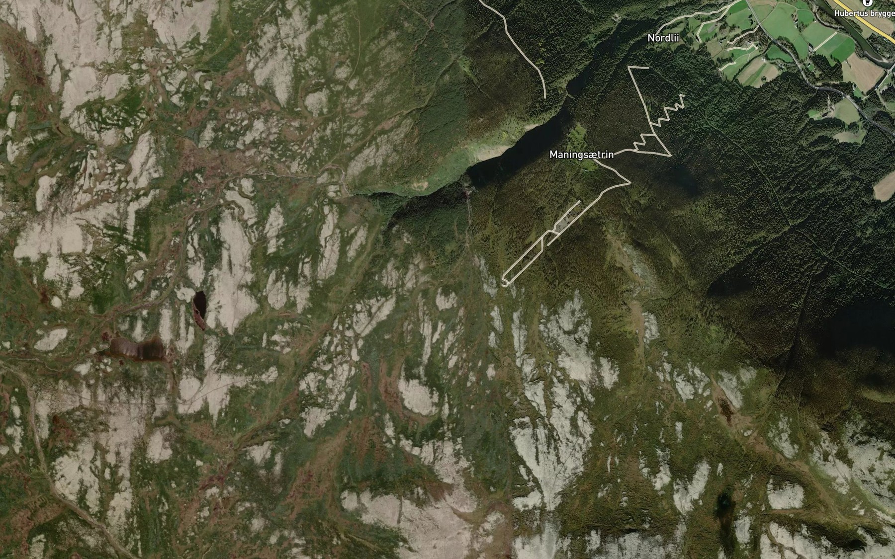 Satellite map of the Tverrgjellbekken