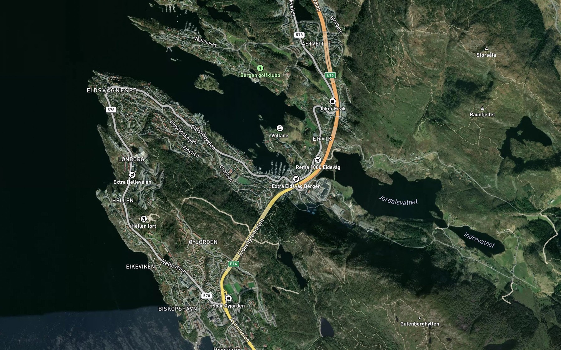Satellite map of the Koparvika