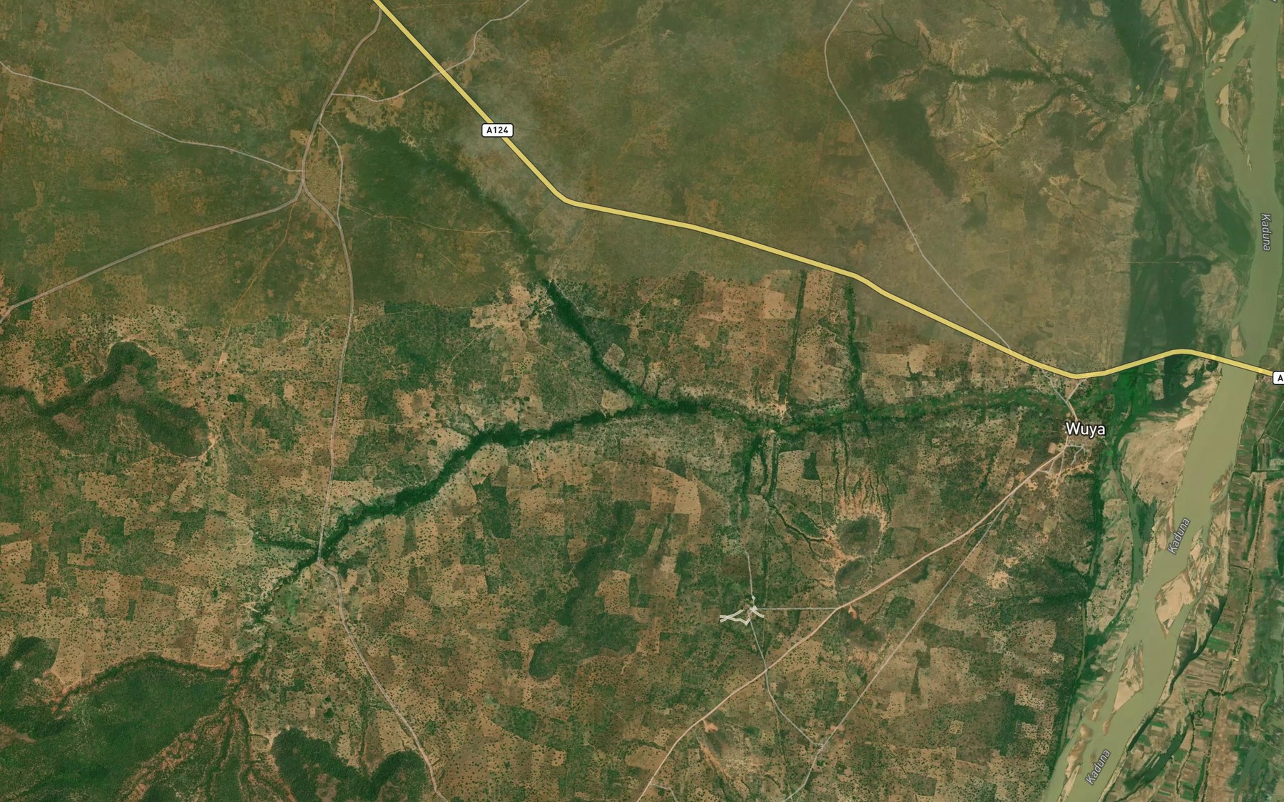 Satellite map of the River Tway