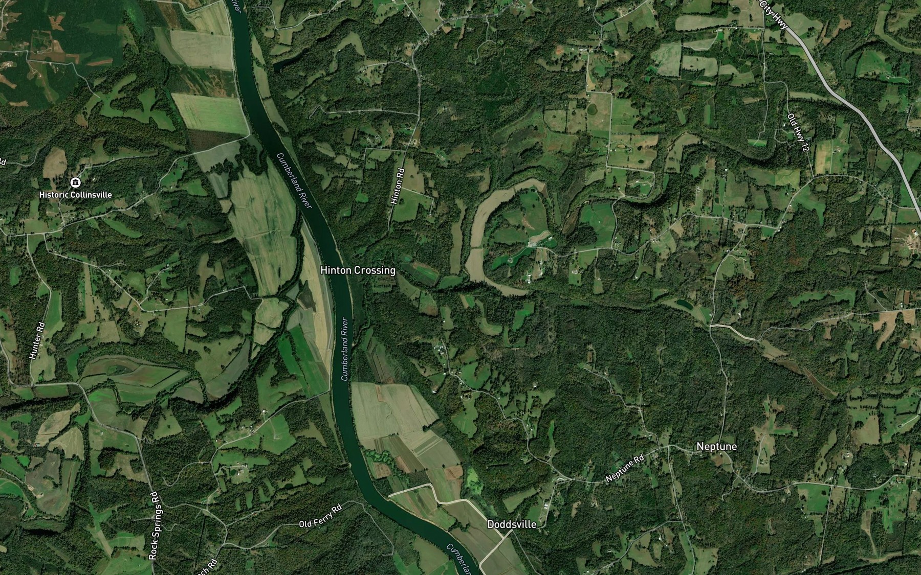 Satellite map of the Dry Fork Creek