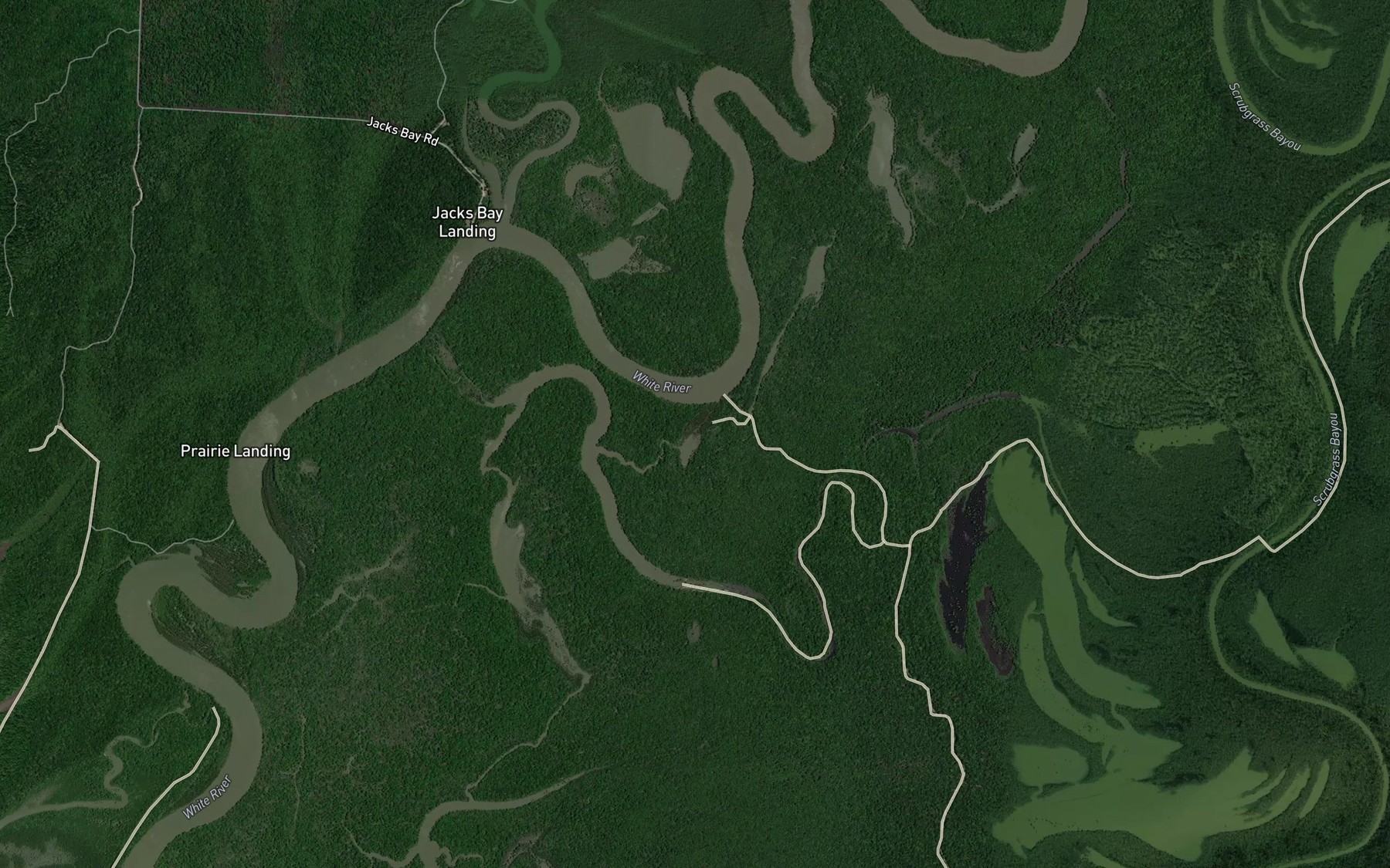 Satellite map of the Mossy Lake