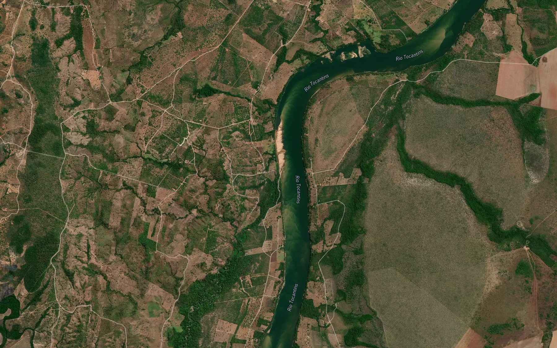 Satellite map of the Ribeirao Agua Fria
