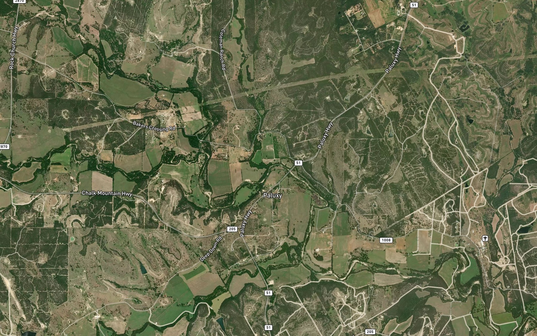 Satellite map of the Starve Out Branch