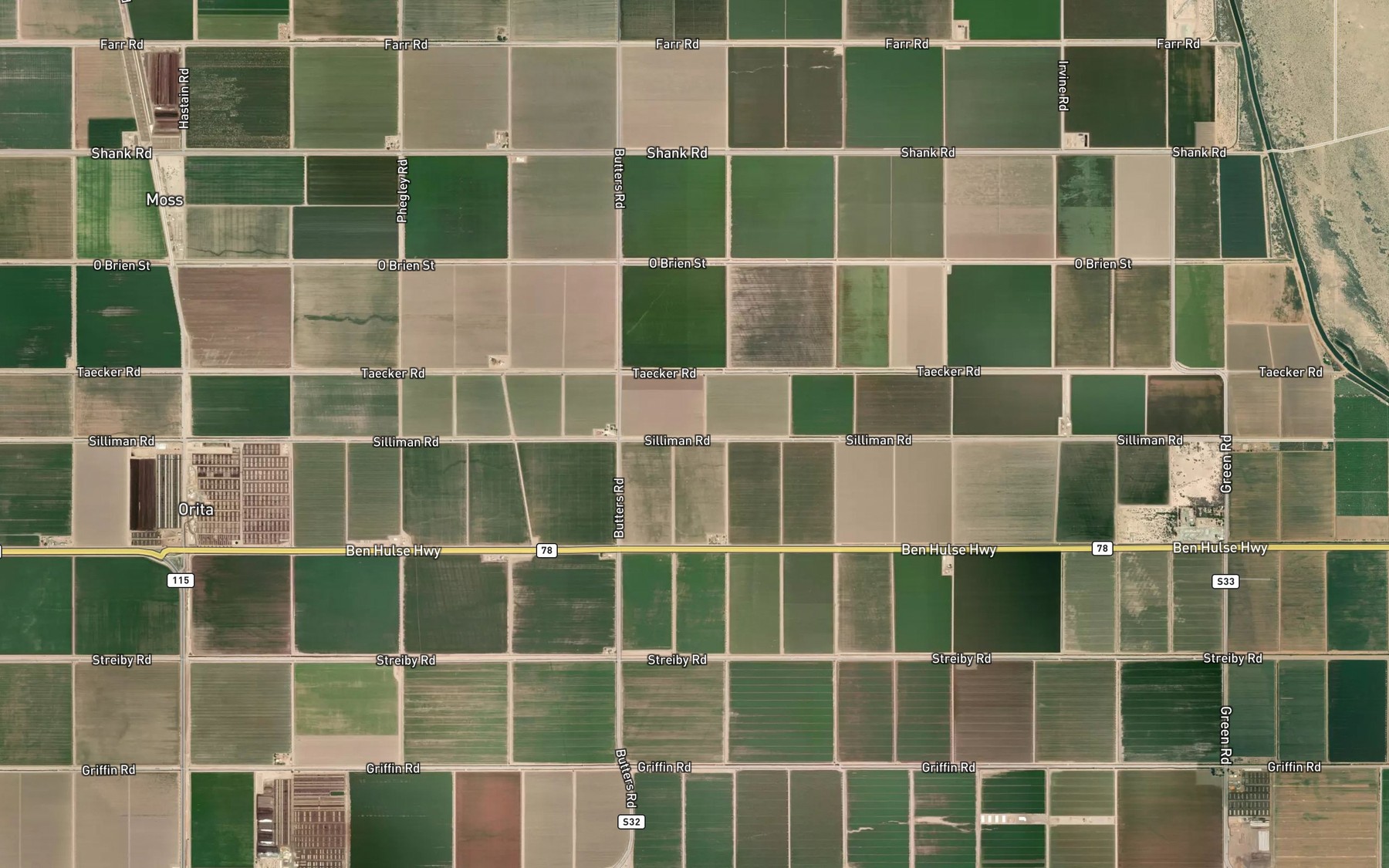Satellite map of the Osage Lateral