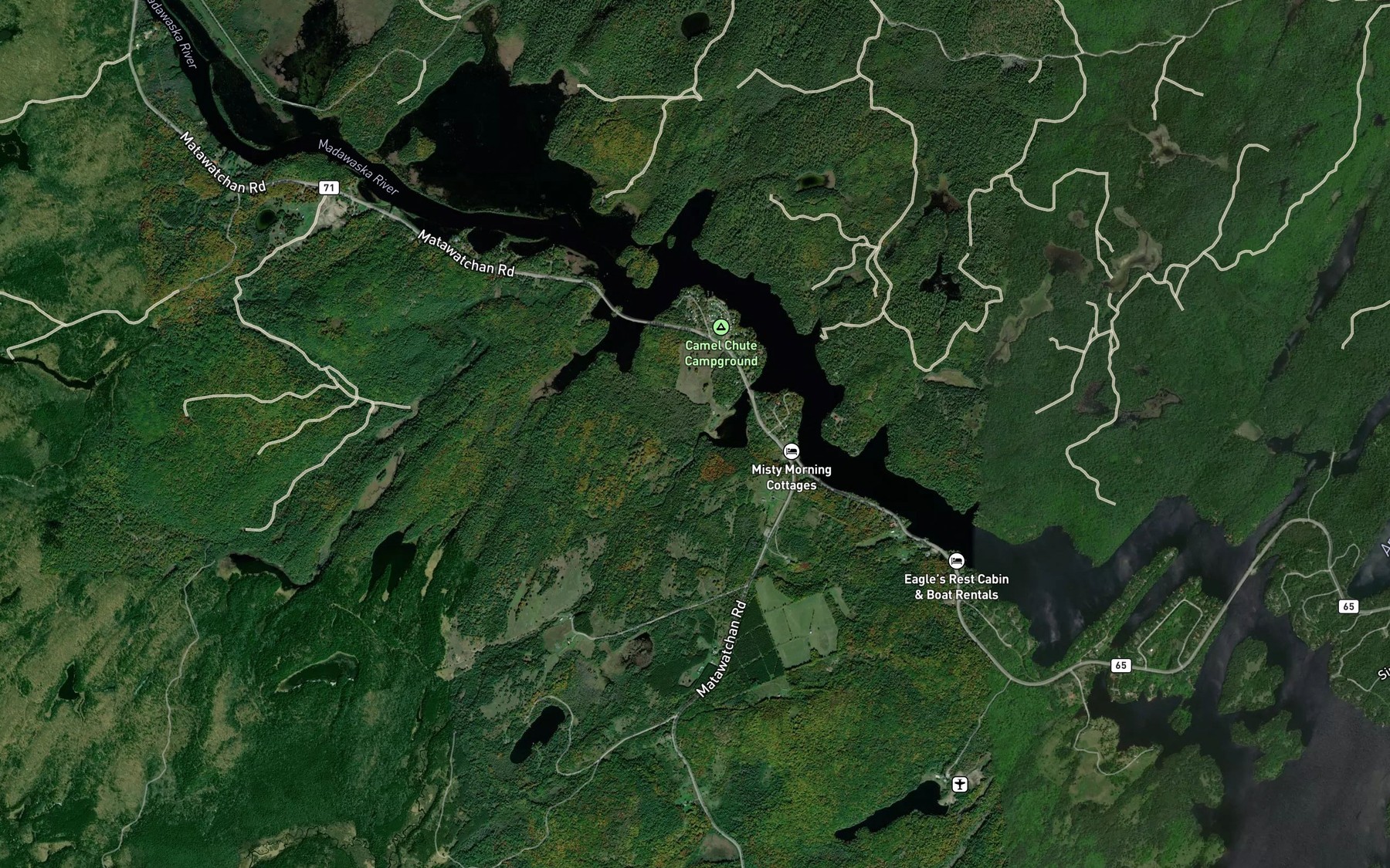 Satellite map of the Glenfield Creek