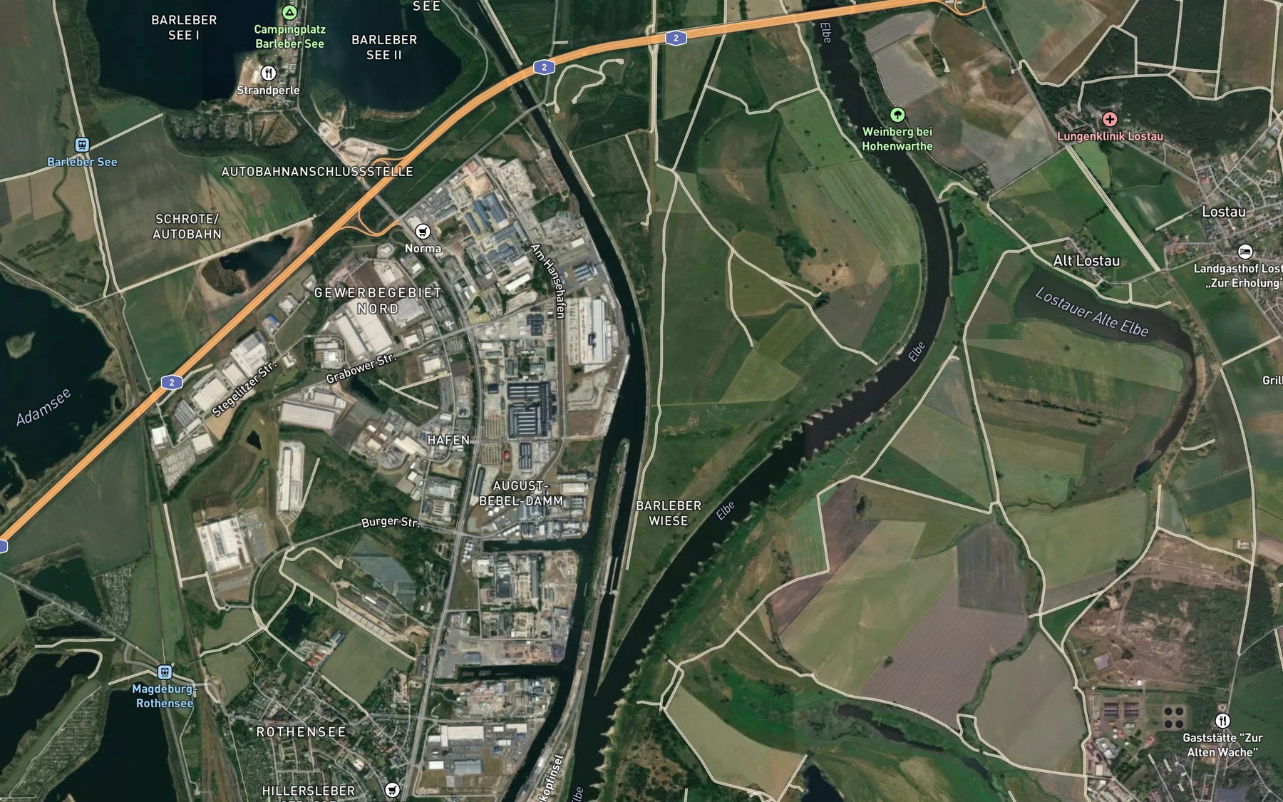 Satellite map of the Elbabstieg
