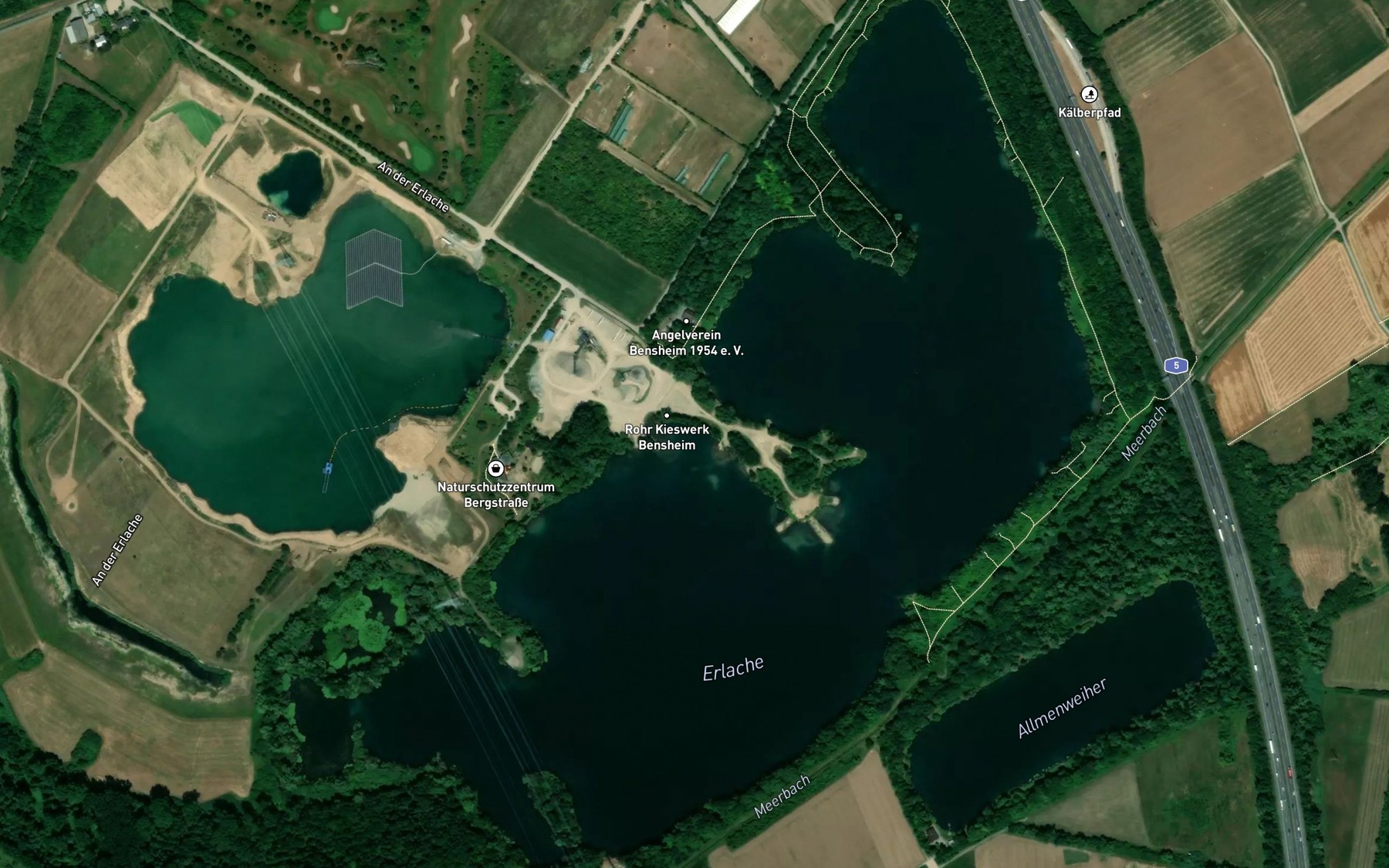 Satellite map of the Erlache