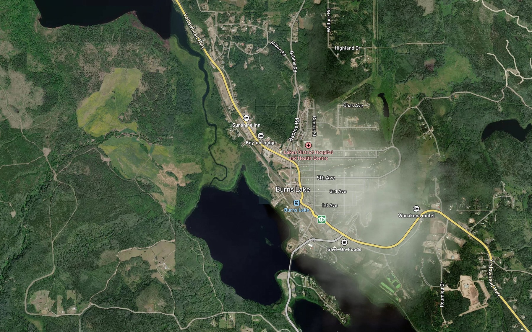 Satellite map of the Sauls Creek