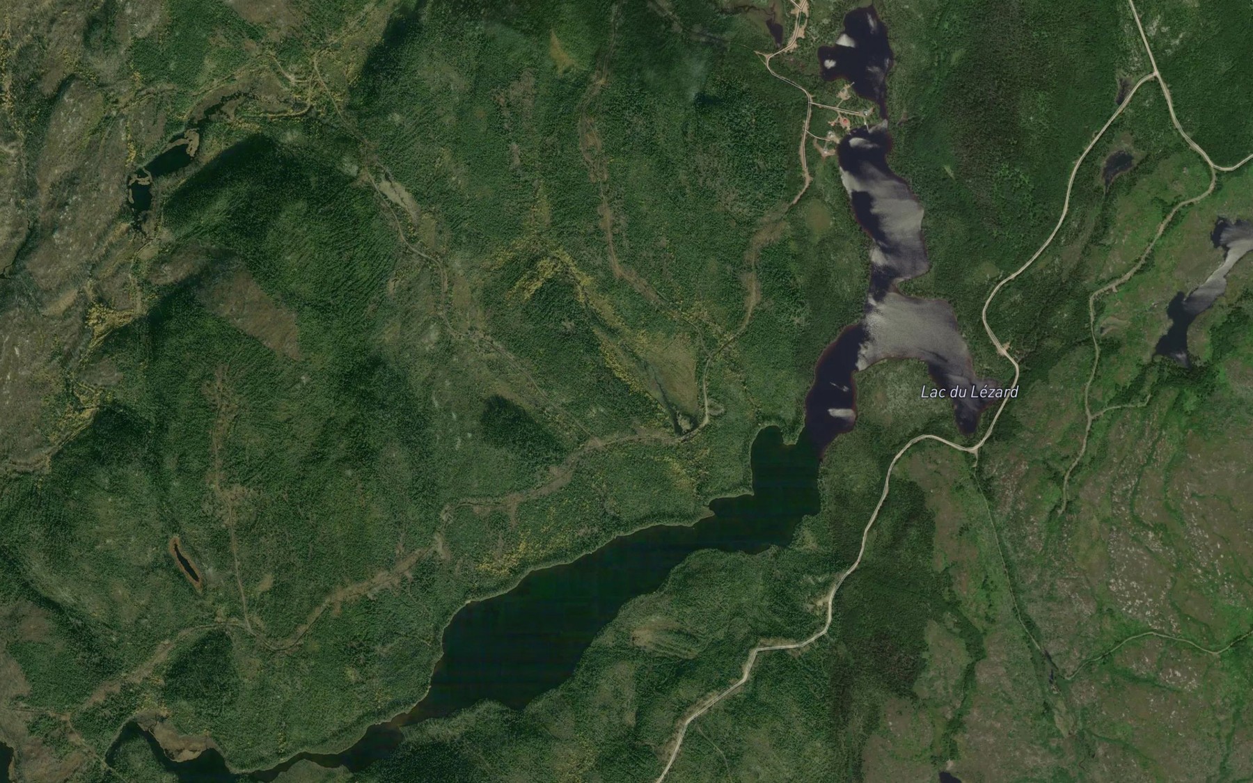 Satellite map of the Lac du Lezard
